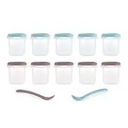 Set 10 recipiente ermetice gradate cu 2 lingurite Miniland Terra 200 ml TNA89568