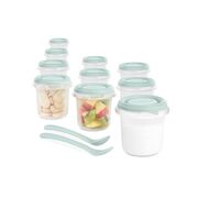 Set 10 recipiente ermetice gradate si 2 lingurite Miniland Mint 200 ml TNA89522