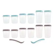 Set 12 recipiente gradate cu 2 lingurite Miniland Terra, 200, 250 si 330 ml TNA89542