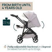 Carucior copii 3 in 1 Chicco Seety, cu scaun auto Kory Plus I-Size, FlorenceBeige (Bej), 0luni+ CHC8709770+8709870+8714645-8