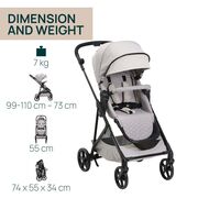 Carucior copii 3 in 1 Chicco Seety, cu scaun auto Kory Plus I-Size, FlorenceBeige (Bej), 0luni+ CHC8709770+8709870+8714645-8