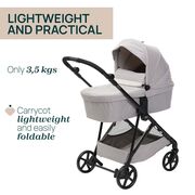 Carucior copii 3 in 1 Chicco Seety, cu scaun auto Kory Plus I-Size, FlorenceBeige (Bej), 0luni+ CHC8709770+8709870+8714645-8