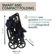 Carucior copii 3 in 1 Chicco Seety, cu scaun auto Kory Plus I-Size, OxFord Blue (Albastru), 0luni+ CHC8709779+8709879+8714645-8