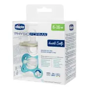 Suzeta anatomica Chicco PhysioForma DualSoft, 2buc, bleu, 6-16luni CHC7308761-7