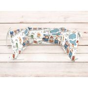 Aparatoare pentru patut, MimiNu, Din bumbac certificat Oeko Tex Standard 100, 180x30 cm, Cu panglici, Design, Zoo in train BYN6426972029315