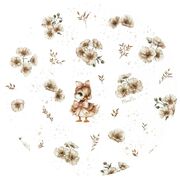 Aparatoare pentru patut, MimiNu, Tip rulou, Cu husa detasabila, Lungime 180 cm, Din bumbac certificat Oeko Tex Standard 100, Design, Ducklings Beige BYN6426972029483