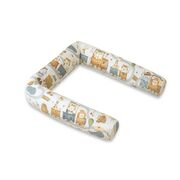 Aparatoare pentru patut, MimiNu, Tip rulou, Cu husa detasabila, Lungime 180 cm, Din bumbac certificat Oeko Tex Standard 100, Design, Zoo in train BYN6426972029421