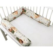 Aparatoare pentru patut, MimiNu, Tip rulou, Cu husa detasabila, Lungime 180 cm, Din bumbac certificat Oeko Tex Standard 100, Teddy Bear On Moon BYN6426972029506