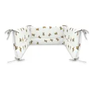 Aparatoare pentru patut, Qmini, Din bumbac certificat Oeko Tex Standard 100, 180x30 cm, Cu panglici, Teddy Toys BYN6426972029544