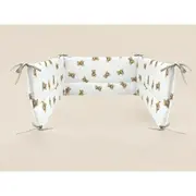 Aparatoare pentru patut, Qmini, Din bumbac certificat Oeko Tex Standard 100, 180x30 cm, Cu panglici, Teddy Toys BYN6426972029544