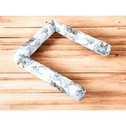 Aparatoare pentru patut, Qmini, Tip rulou, Cu husa detasabila, Lungime 180 cm, Din bumbac certificat Oeko Tex Standard 100, Teddy Bear and Friends Blue BYN6426972029636