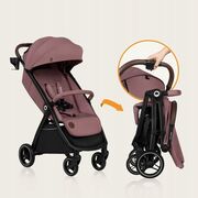 Carucior sport, Lionelo, Ingrid, Capotina impermeabila cu filtru UPF50+, Pana la 22 Kg, Spatar reglabil in 3 pozitii, Include suport pahar si plasa de tantari, Sistem pentru pliere automata, 6 luni+, Roz BYNLO-INGRID_PINK_MAUVE