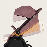 Carucior sport, Lionelo, Ingrid, Capotina impermeabila cu filtru UPF50+, Pana la 22 Kg, Spatar reglabil in 3 pozitii, Include suport pahar si plasa de tantari, Sistem pentru pliere automata, 6 luni+, Roz BYNLO-INGRID_PINK_MAUVE