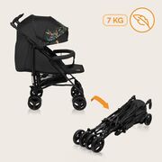 Carucior sport compact, Lionelo, Irma, Spatar reglabil in 4 pozitii, Suport picioare reglabil, Manere rotative, Pliere tip umbrela, 6- 36 luni, Pana la 15 kg, Conform cu EN1888-1:2018, Negru BYNLO-IRMA_DREAMIN