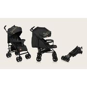 Carucior sport compact, Lionelo, Irma, Spatar reglabil in 4 pozitii, Suport picioare reglabil, Manere rotative, Pliere tip umbrela, 6- 36 luni, Pana la 15 kg, Conform cu EN1888-1:2018, Negru BYNLO-IRMA_DREAMIN
