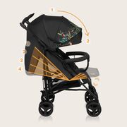Carucior sport compact, Lionelo, Irma, Spatar reglabil in 4 pozitii, Suport picioare reglabil, Manere rotative, Pliere tip umbrela, 6- 36 luni, Pana la 15 kg, Conform cu EN1888-1:2018, Negru BYNLO-IRMA_DREAMIN