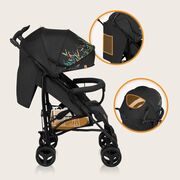 Carucior sport compact, Lionelo, Irma, Spatar reglabil in 4 pozitii, Suport picioare reglabil, Manere rotative, Pliere tip umbrela, 6- 36 luni, Pana la 15 kg, Conform cu EN1888-1:2018, Negru BYNLO-IRMA_DREAMIN