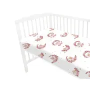 Cearceaf cu elastic, MimiNu, Pentru patut 120X60 cm, Din bumbac certificat Oeko Tex Standard 100, Design, Betty BYN6426972029360