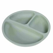 Farfurie compartimentata, Bocioland, Rotunda, Cu 3 compartimente, Silicon, Fara BPA, 6-36 luni, Green BYNBOC0460