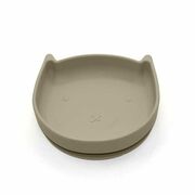 Farfurie in forma de pisicuta, Bocioland, Cu ventuze, Silicon, Fara BPA, 6-36 luni, Dark Beige BYNBOC0466