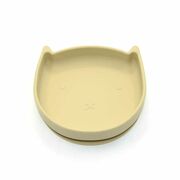 Farfurie in forma de pisicuta, Bocioland, Cu ventuze, Silicon, Fara BPA, 6-36 luni, Light Beige BYNBOC0465