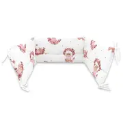 Lenjerie patut cu 3 piese, MimiNu, Pentru patut 120x60 cm, Cu protectie laterala, Din bumbac, Din bumbac certificat Oeko Tex Standard 100, Design, Betty BYN6426972029391