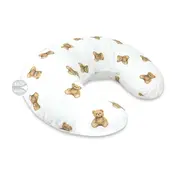 Perna pentru alaptat, Qmini, Din bumbac certificat Oeko Tex Standard 100, Cu husa detasabila, Cu fermoar securizat, Circumferinta 155 cm, Teddy Toys BYN6426972029520