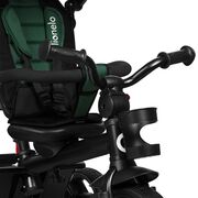 Tricicleta copii, Lionelo, Haari, Ultrapliabila, Multifunctionala, Suport picioare, Control al directiei, Scaun reversibil, Rotire 360 grade, Conform cu standardul european de securitate EN71, Verde BYNLO-HAARI_GREEN_EMERALD