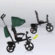 Tricicleta copii, Lionelo, Haari, Ultrapliabila, Multifunctionala, Suport picioare, Control al directiei, Scaun reversibil, Rotire 360 grade, Conform cu standardul european de securitate EN71, Verde BYNLO-HAARI_GREEN_EMERALD