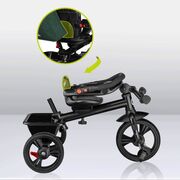 Tricicleta copii, Lionelo, Haari, Ultrapliabila, Multifunctionala, Suport picioare, Control al directiei, Scaun reversibil, Rotire 360 grade, Conform cu standardul european de securitate EN71, Verde BYNLO-HAARI_GREEN_EMERALD