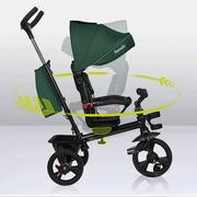 Tricicleta copii, Lionelo, Haari, Ultrapliabila, Multifunctionala, Suport picioare, Control al directiei, Scaun reversibil, Rotire 360 grade, Conform cu standardul european de securitate EN71, Verde BYNLO-HAARI_GREEN_EMERALD