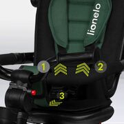 Tricicleta copii, Lionelo, Haari, Ultrapliabila, Multifunctionala, Suport picioare, Control al directiei, Scaun reversibil, Rotire 360 grade, Conform cu standardul european de securitate EN71, Verde BYNLO-HAARI_GREEN_EMERALD