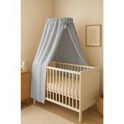 Baldachin, Qmini, Pentru patut, leagan, Din muselina dubla 145x200 cm, Material certificat Oeko Tex Standard 100, Gray BYN6426972029698