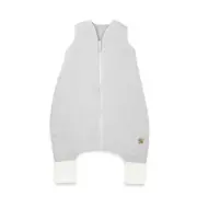Sac de dormit, Qmini, Cu picioruse, De iarna, Din muselina dubla, Cu fermoar pe mijloc, 90 cm, S, Material certificat Oeko Tex Standard 100, Gray BYN6426972029803