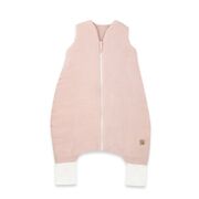 Sac de dormit, Qmini, Cu picioruse, De iarna, Din muselina dubla, Cu fermoar pe mijloc, 90 cm, S, Material certificat Oeko Tex Standard 100, Powder Pink BYN6426972029810