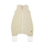 Sac de dormit, Qmini, Cu picioruse, De iarna, Din muselina dubla, Cu fermoar pe mijloc, 90 cm, S, Material certificat Oeko Tex Standard 100, Warm Beige BYN6426972029827