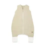 Sac de dormit, Qmini, Cu picioruse, De iarna, Din muselina dubla, Cu fermoar pe mijloc, 90 cm, S, Material certificat Oeko Tex Standard 100, Warm Beige BYN6426972029827