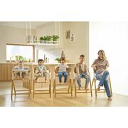 Scaun de masa multifunctional Celia, Lionelo, Din lemn de fag, 6 luni- adult, Reglabil pe inaltime, Husa impermeabila, Tavita silicon, Suport de picioare reglabil, Greutate maxima 90 Kg, Negru BYNLO-CELIA_BLACK_WOOD