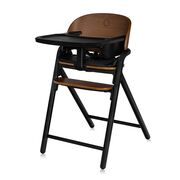 Scaun de masa multifunctional Celia, Lionelo, Din lemn de fag, 6 luni- adult, Reglabil pe inaltime, Husa impermeabila, Tavita silicon, Suport de picioare reglabil, Greutate maxima 90 Kg, Negru BYNLO-CELIA_BLACK_WOOD