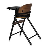 Scaun de masa multifunctional Celia, Lionelo, Din lemn de fag, 6 luni- adult, Reglabil pe inaltime, Husa impermeabila, Tavita silicon, Suport de picioare reglabil, Greutate maxima 90 Kg, Negru BYNLO-CELIA_BLACK_WOOD