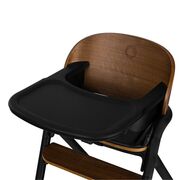 Scaun de masa multifunctional Celia, Lionelo, Din lemn de fag, 6 luni- adult, Reglabil pe inaltime, Husa impermeabila, Tavita silicon, Suport de picioare reglabil, Greutate maxima 90 Kg, Negru BYNLO-CELIA_BLACK_WOOD