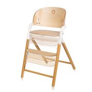 Scaun de masa multifunctional Celia, Lionelo, Din lemn de fag, 6 luni- adult, Reglabil pe inaltime, Spatar lat, Sezut ergonomic, Tavita silicon, Suport de picioare reglabil, Greutate maxima 90 Kg, Alb/Natural BYNLO-CELIA_WHITE_NATURAL_WOOD