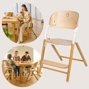 Scaun de masa multifunctional Celia, Lionelo, Din lemn de fag, 6 luni- adult, Reglabil pe inaltime, Spatar lat, Sezut ergonomic, Tavita silicon, Suport de picioare reglabil, Greutate maxima 90 Kg, Alb/Natural BYNLO-CELIA_WHITE_NATURAL_WOOD
