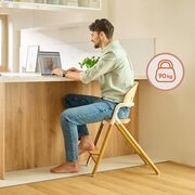 Scaun de masa multifunctional Celia, Lionelo, Din lemn de fag, 6 luni- adult, Reglabil pe inaltime, Spatar lat, Sezut ergonomic, Tavita silicon, Suport de picioare reglabil, Greutate maxima 90 Kg, Alb/Natural BYNLO-CELIA_WHITE_NATURAL_WOOD