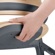 Scaun de masa multifunctional Celia, Lionelo, Din lemn de fag, 6 luni- adult, Reglabil pe inaltime, Spatar lat, Sezut ergonomic, Tavita silicon, Suport de picioare reglabil, Greutate maxima 90 Kg, Gri BYNLO-CELIA_GREY_WOOD