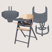 Scaun de masa multifunctional Celia, Lionelo, Din lemn de fag, 6 luni- adult, Reglabil pe inaltime, Spatar lat, Sezut ergonomic, Tavita silicon, Suport de picioare reglabil, Greutate maxima 90 Kg, Gri BYNLO-CELIA_GREY_WOOD