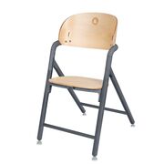 Scaun de masa multifunctional Celia, Lionelo, Din lemn de fag, 6 luni- adult, Reglabil pe inaltime, Spatar lat, Sezut ergonomic, Tavita silicon, Suport de picioare reglabil, Greutate maxima 90 Kg, Gri BYNLO-CELIA_GREY_WOOD