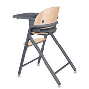 Scaun de masa multifunctional Celia, Lionelo, Din lemn de fag, 6 luni- adult, Reglabil pe inaltime, Spatar lat, Sezut ergonomic, Tavita silicon, Suport de picioare reglabil, Greutate maxima 90 Kg, Gri BYNLO-CELIA_GREY_WOOD