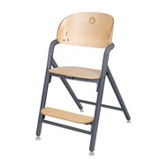 Scaun de masa multifunctional Celia, Lionelo, Din lemn de fag, 6 luni- adult, Reglabil pe inaltime, Spatar lat, Sezut ergonomic, Tavita silicon, Suport de picioare reglabil, Greutate maxima 90 Kg, Gri BYNLO-CELIA_GREY_WOOD