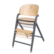 Scaun de masa multifunctional Celia, Lionelo, Din lemn de fag, 6 luni- adult, Reglabil pe inaltime, Spatar lat, Sezut ergonomic, Tavita silicon, Suport de picioare reglabil, Greutate maxima 90 Kg, Gri BYNLO-CELIA_GREY_WOOD